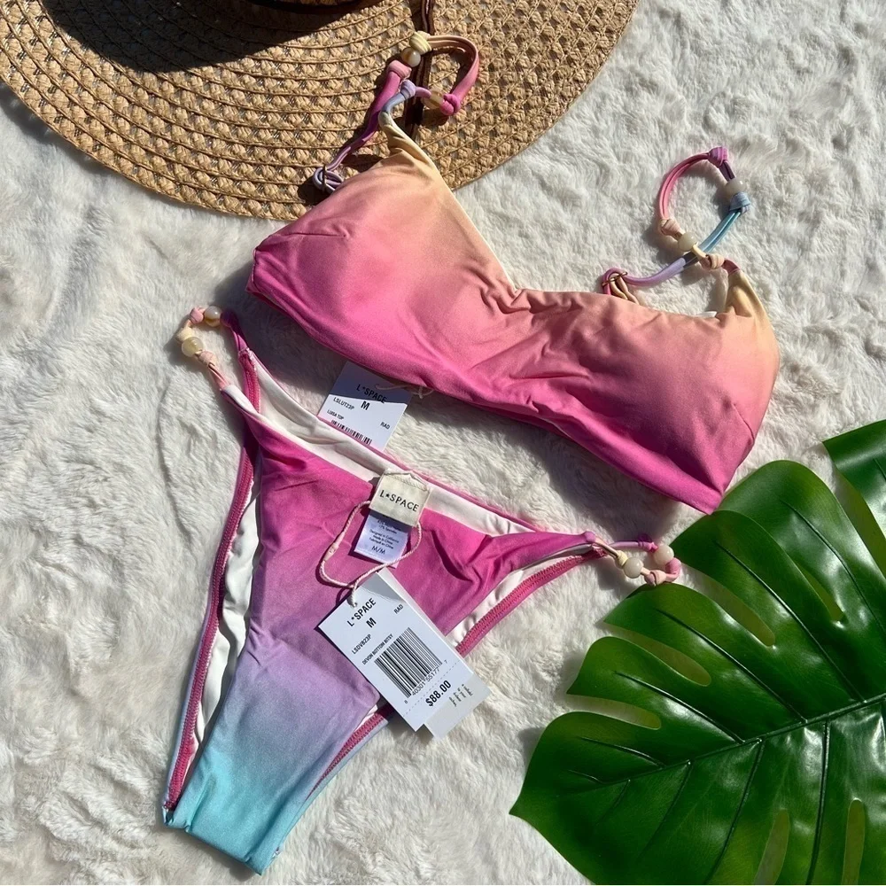 L*Space x Hannah Montazami Luisa Bralette and Devon Bitsy Bottom Bikini Set NWT